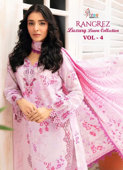 SHREE FAB RANGREZ VOL 4 LUXURY LAWN COLLECTION SUIT WHOLESALER IN SURAT