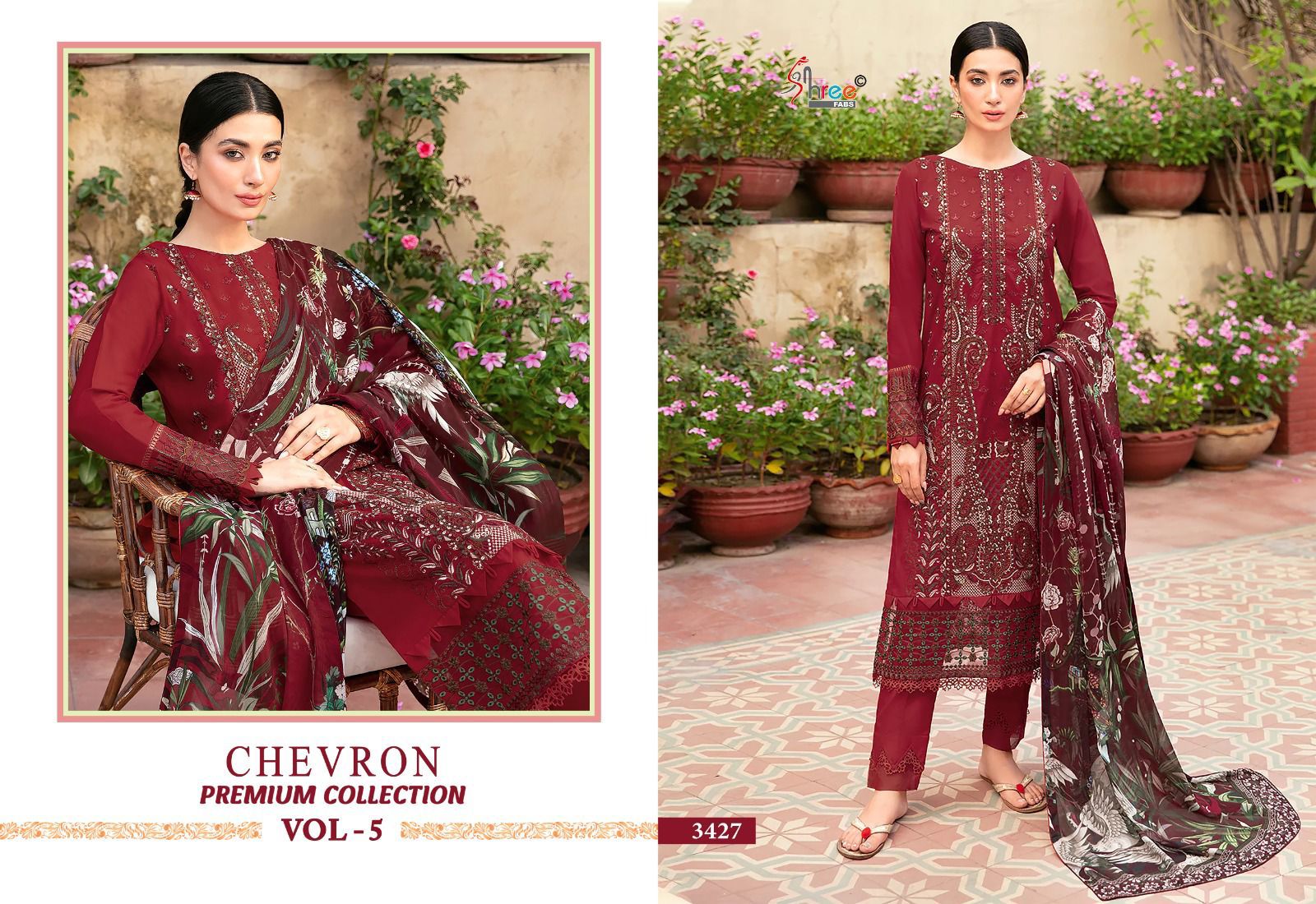 SHREE FABS CHEVRON VOL 5 PAKISTANI SUITS WHOLESALER