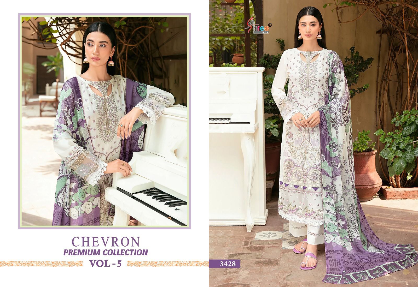 SHREE FABS CHEVRON VOL 5 PAKISTANI SUITS WHOLESALER