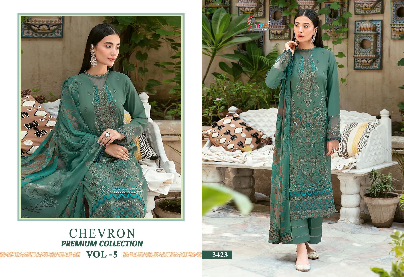 SHREE FABS CHEVRON VOL 5 PAKISTANI SUITS WHOLESALER