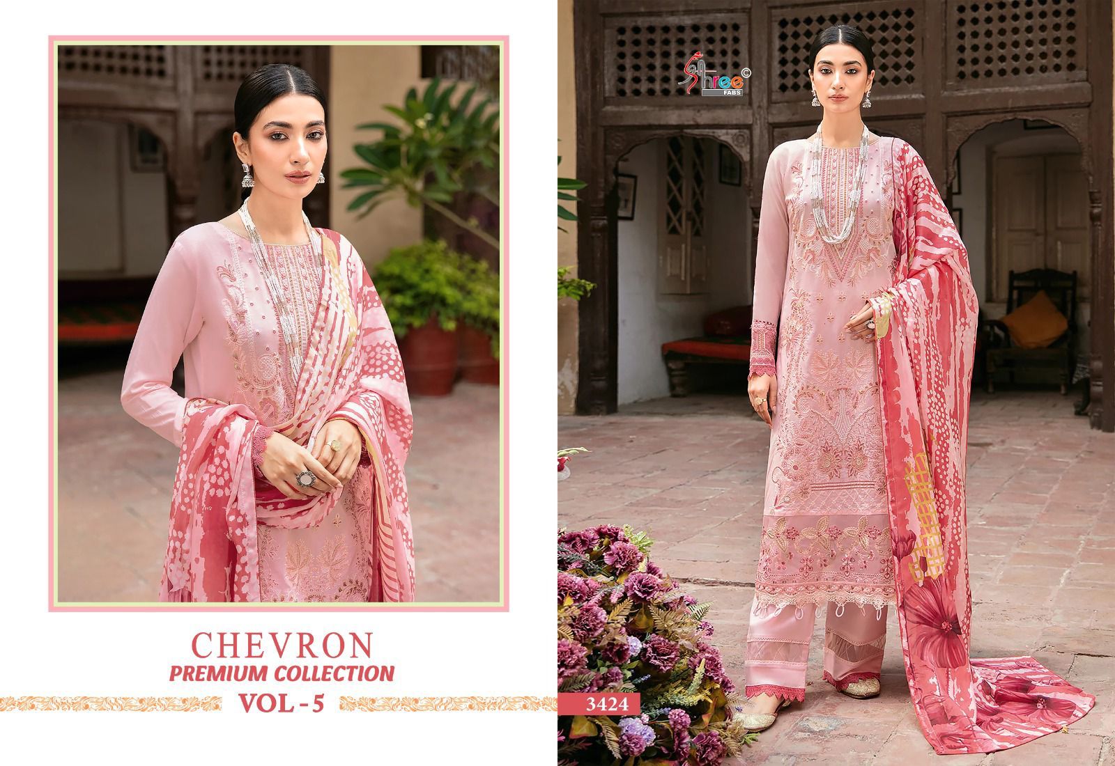 SHREE FABS CHEVRON VOL 5 PAKISTANI SUITS WHOLESALER