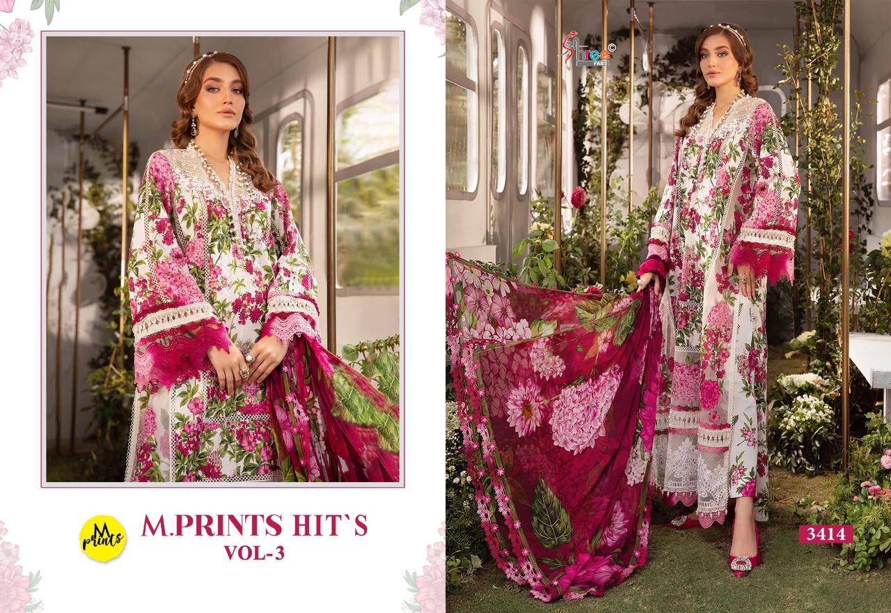 SHREE FABS M PRINTS HITS VOL 3 PAKISTANI SUITS WHOLESALER