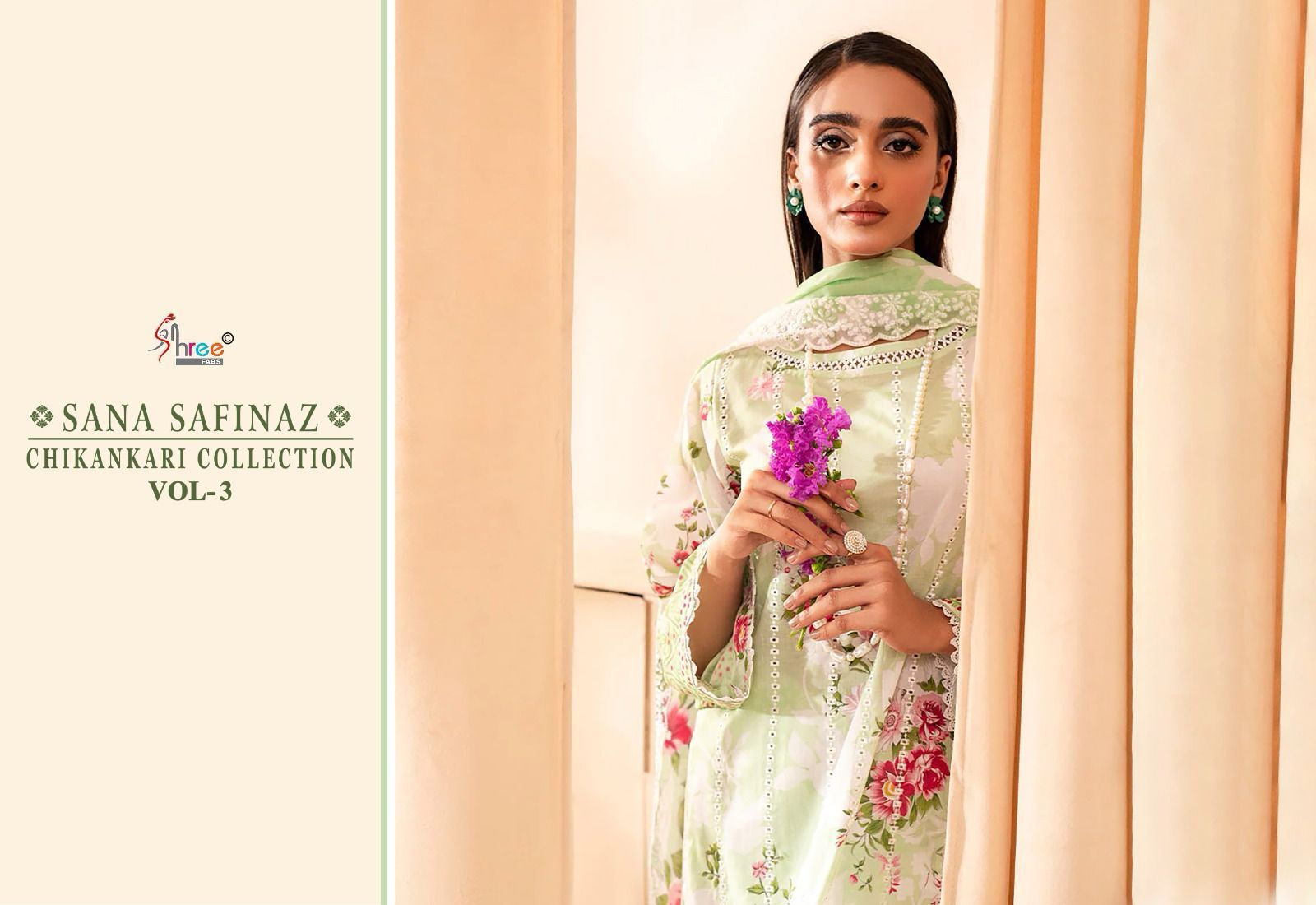 SHREE FABS SANA SAFINAZ CHIKANKARI COLLECTION VOL 3 SALWAR SUIT SUPPLIER IN SURAT