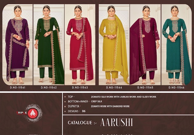 TRIPLE A AARUSHI SILK SALWAR KAMEEZ DISTRIBUTOR IN SURAT