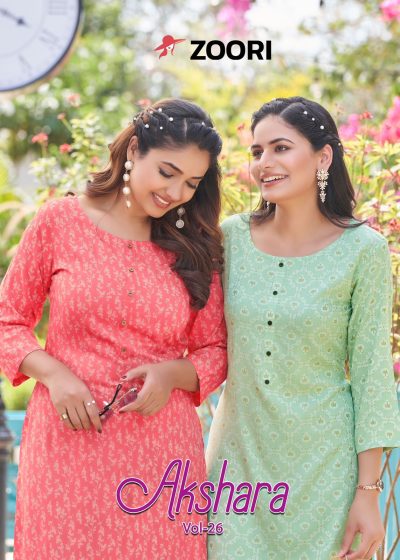 ZOORI AKSHARA VOL 26 KURTIS LATEST CATALOGUE