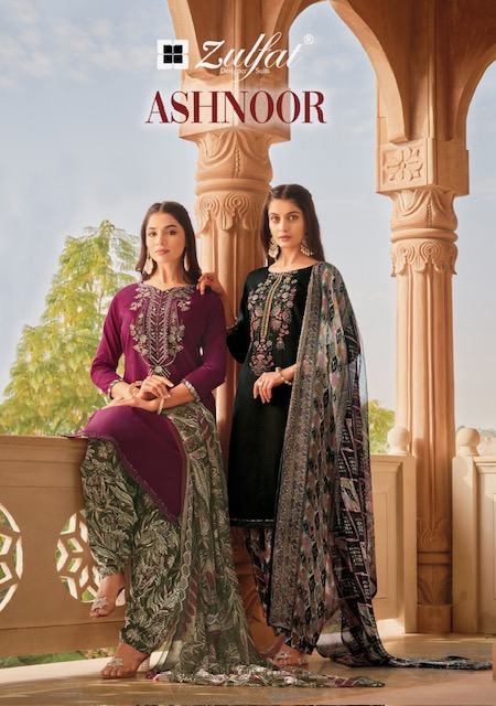 ZULFAT ASHNOOR COTTON EMBROIDERY SALWAR SUIT WHOLESALER IN SURAT