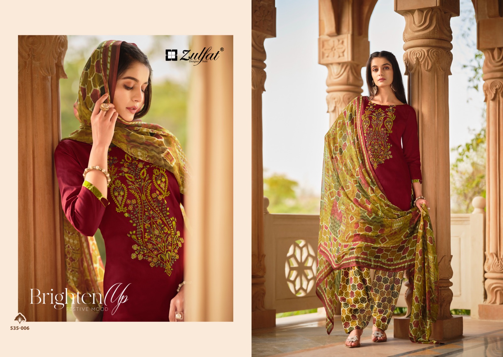 ZULFAT ASHNOOR COTTON EMBROIDERY SALWAR SUIT WHOLESALER IN SURAT