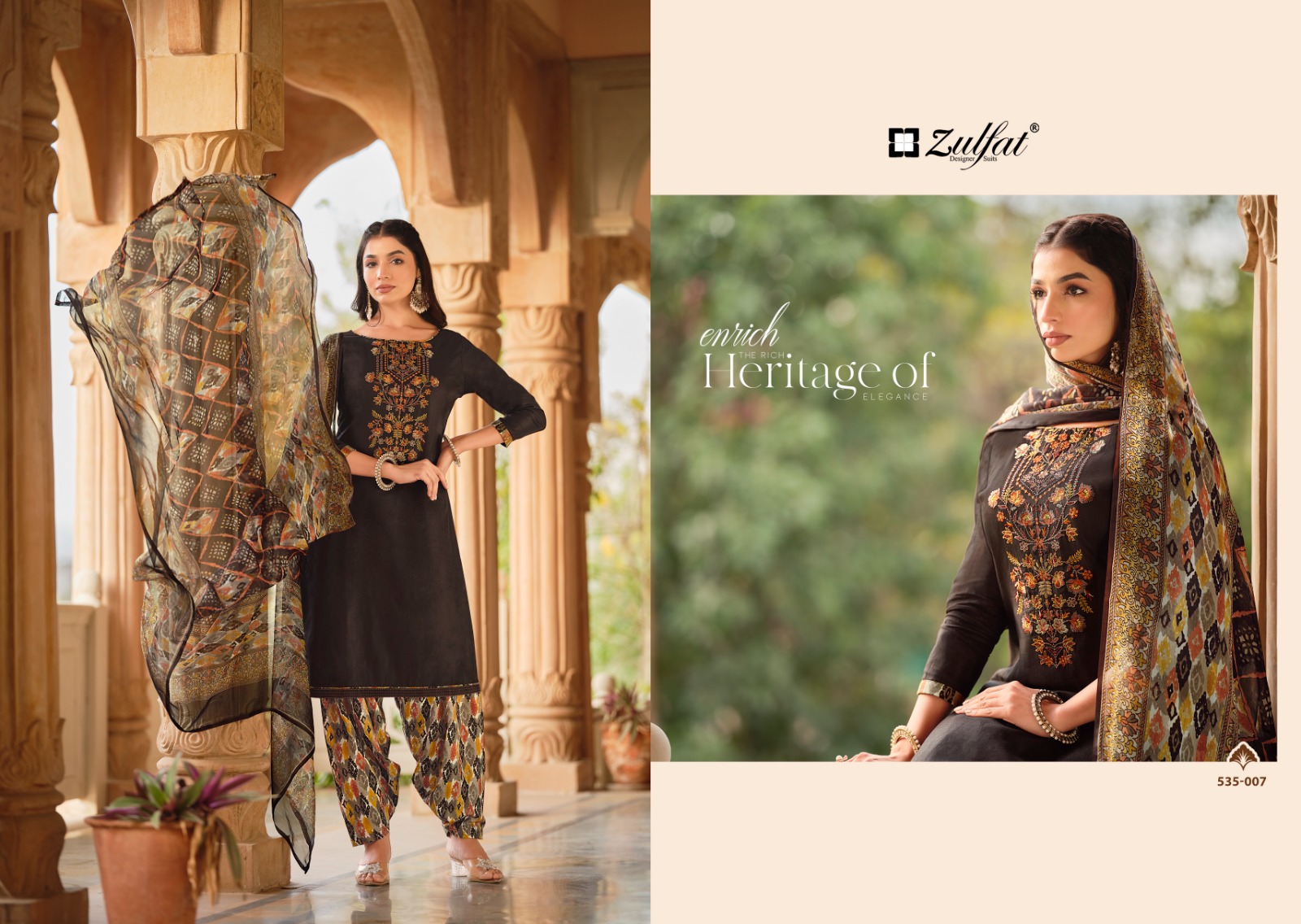 ZULFAT ASHNOOR COTTON EMBROIDERY SALWAR SUIT WHOLESALER IN SURAT