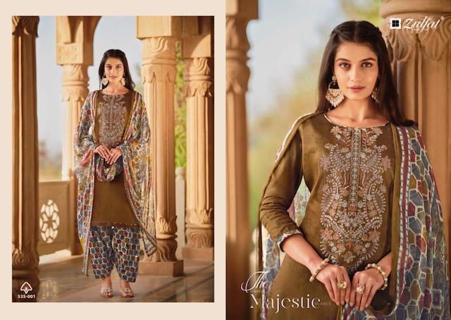 ZULFAT ASHNOOR COTTON EMBROIDERY SALWAR SUIT WHOLESALER IN SURAT