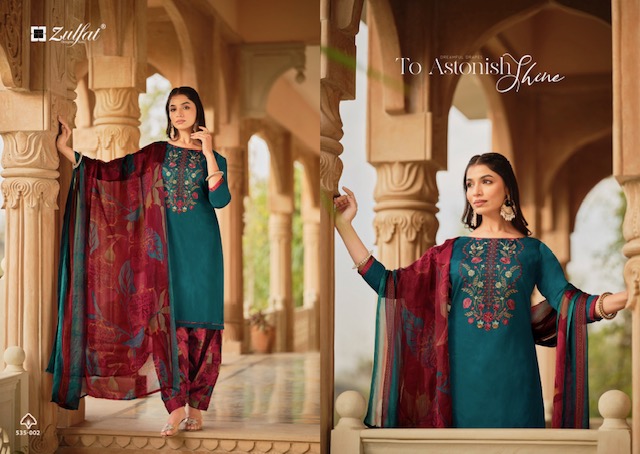 ZULFAT ASHNOOR COTTON EMBROIDERY SALWAR SUIT WHOLESALER IN SURAT