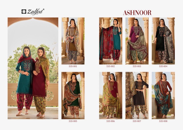 ZULFAT ASHNOOR COTTON EMBROIDERY SALWAR SUIT WHOLESALER IN SURAT