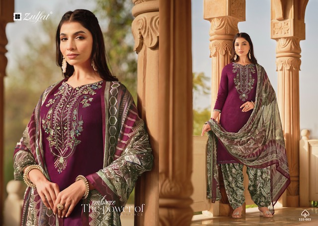 ZULFAT ASHNOOR COTTON EMBROIDERY SALWAR SUIT WHOLESALER IN SURAT