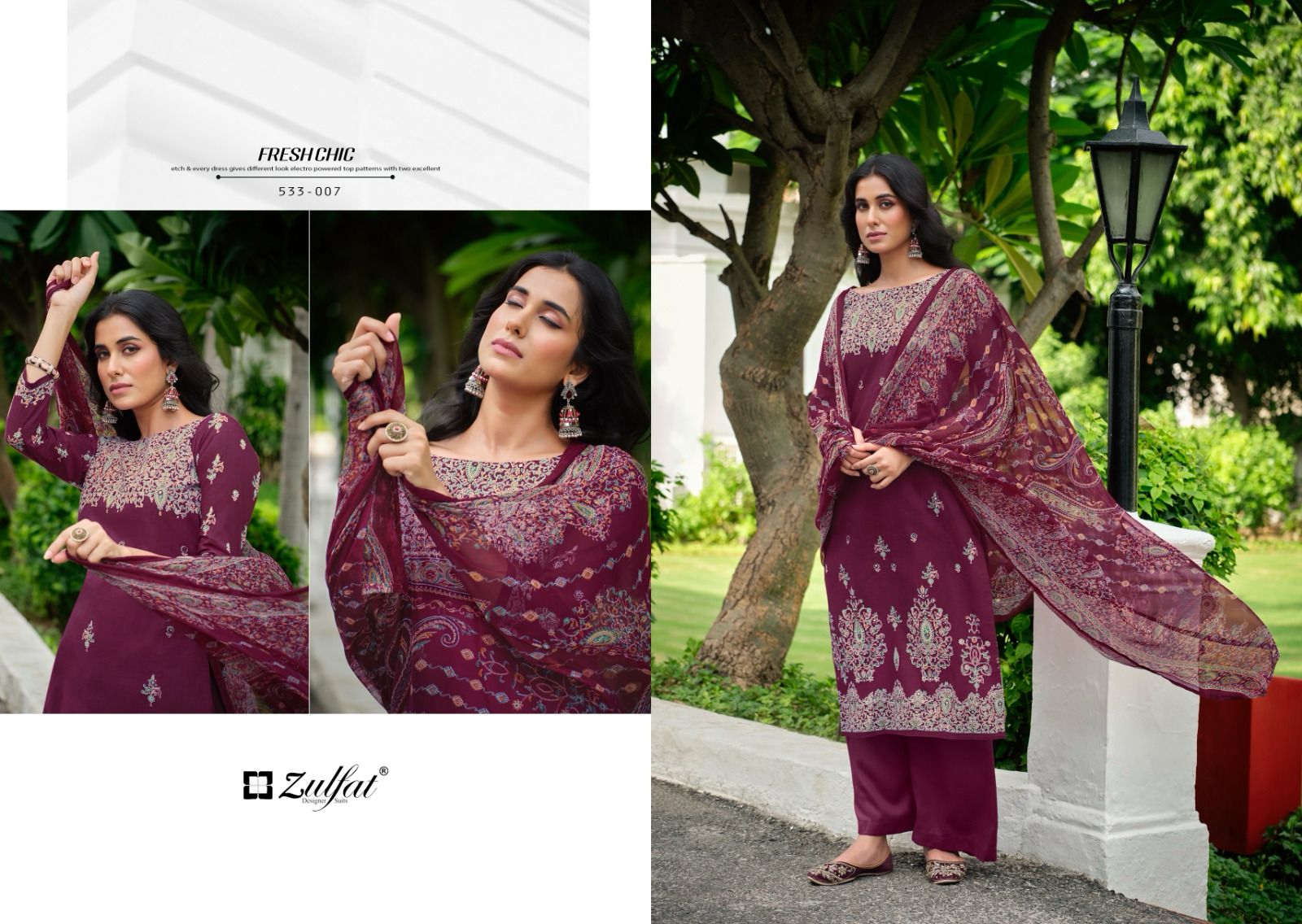 ZULFAT DESIGNER STUDIO SAHELI COTTON PRINTED SUITS