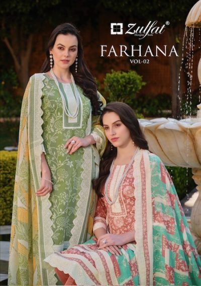 ZULFAT FARHANA VOL 2 PURE COTTON SUITS