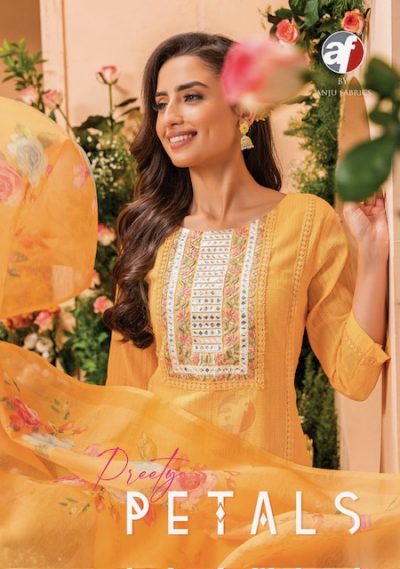 ANJU FABRICS PREETY PETALS KURTIS LATEST CATALOGUE