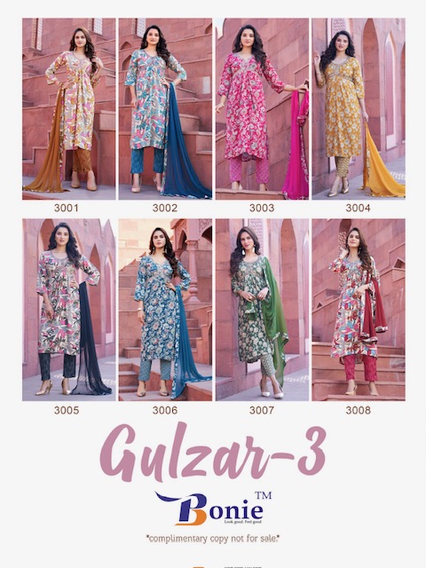 BONIE GULZAR VOL 3 RAYON READYMADE KURTI DISTRIBUTOR IN SURAT