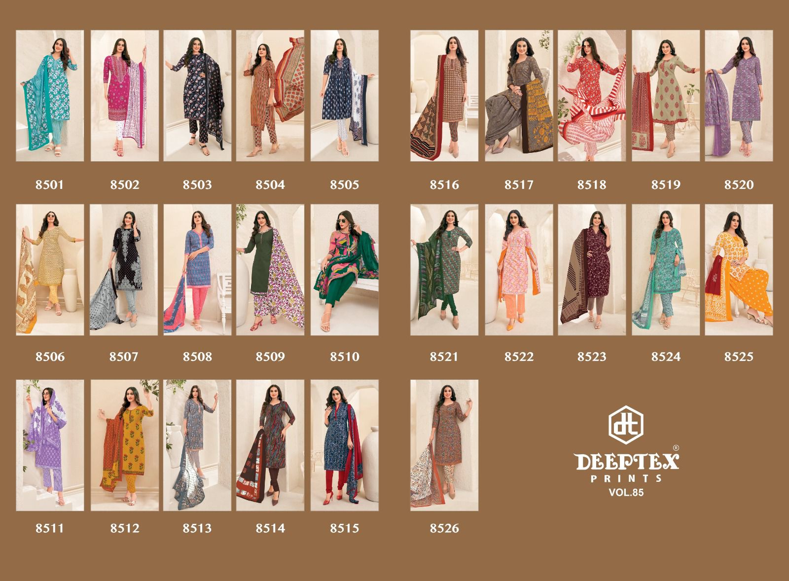 DEEPTEX PRINTS MISS INDIA VOL 85 COTTON SALWAR KAMEEZ WHOLESALER IN SURAT