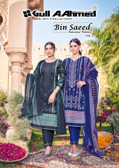 GULL AAHMED BIN SAEED VOL 4 LAWN KARACHI SUITS