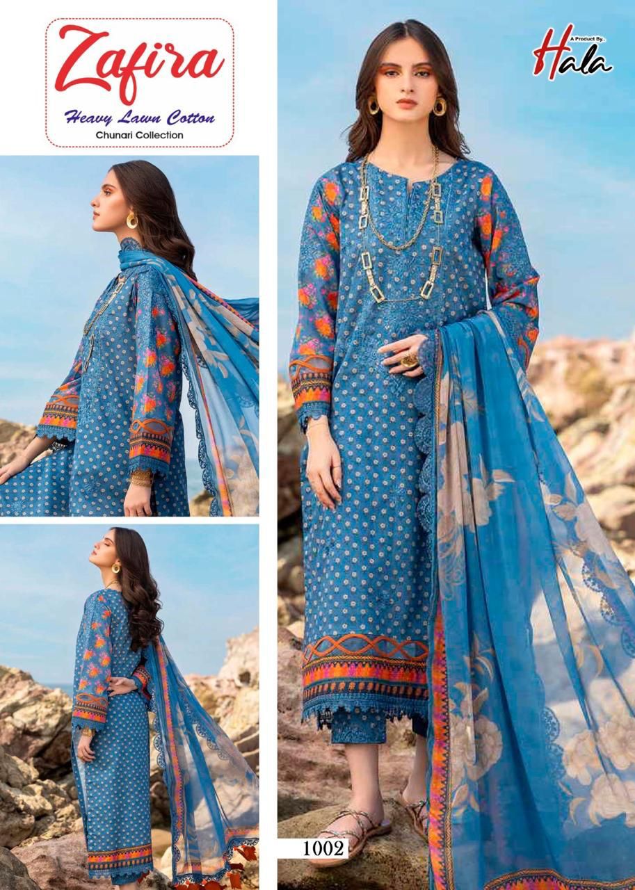 HALA ZAFIRA COTTON KARACHI PRINT SALWAR SUIT WHOLESALER IN SURAT