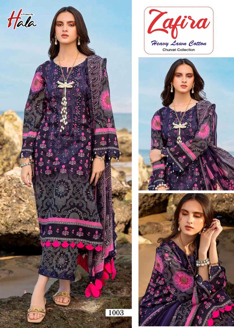 HALA ZAFIRA COTTON KARACHI PRINT SALWAR SUIT WHOLESALER IN SURAT