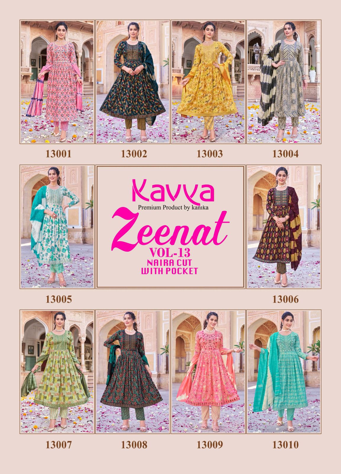 KAVYA ZEENAT VOL 13 NAIRA CUT READYMADE KURTI WHOLESALER IN SURAT