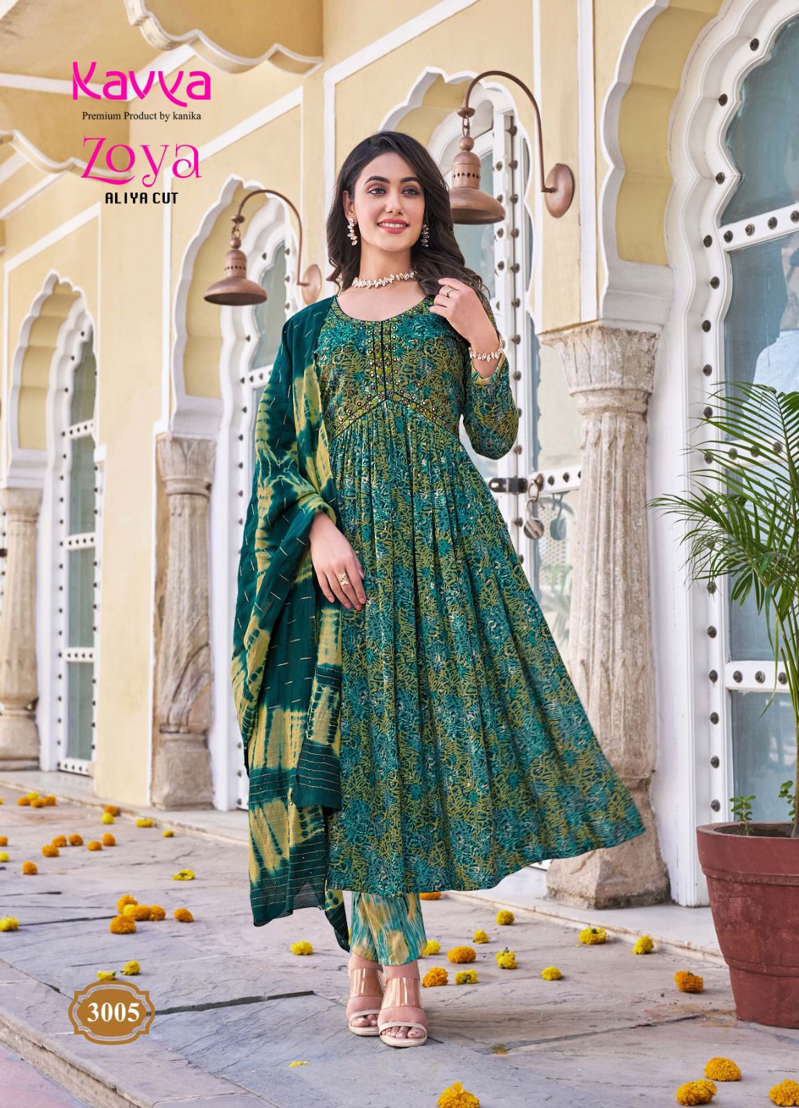 KAVYA ZOYA VOL 3 READYMADE ALIYA CUT KURTI CATALOGUE WHOLESALER IN SURAT