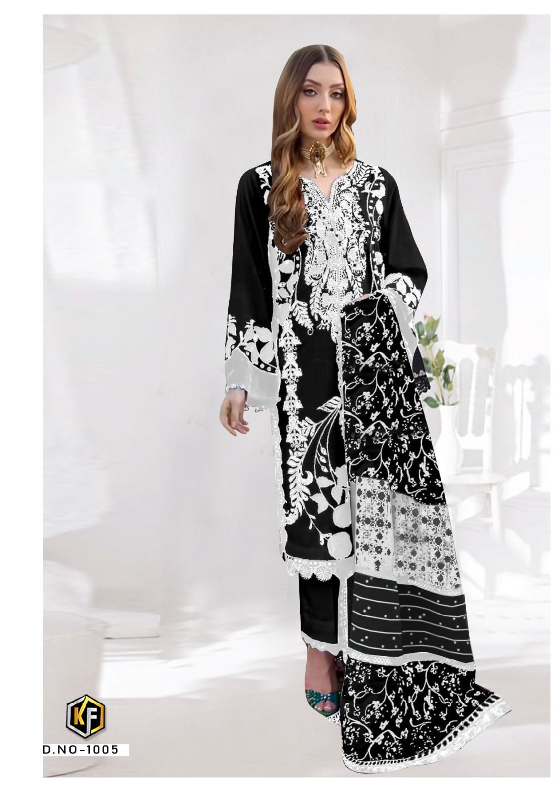 KEVAL FAB ROHA BLACK & WHITE KARACHI COLLECTION SALWAR SUIT SUPPLIER IN SURAT