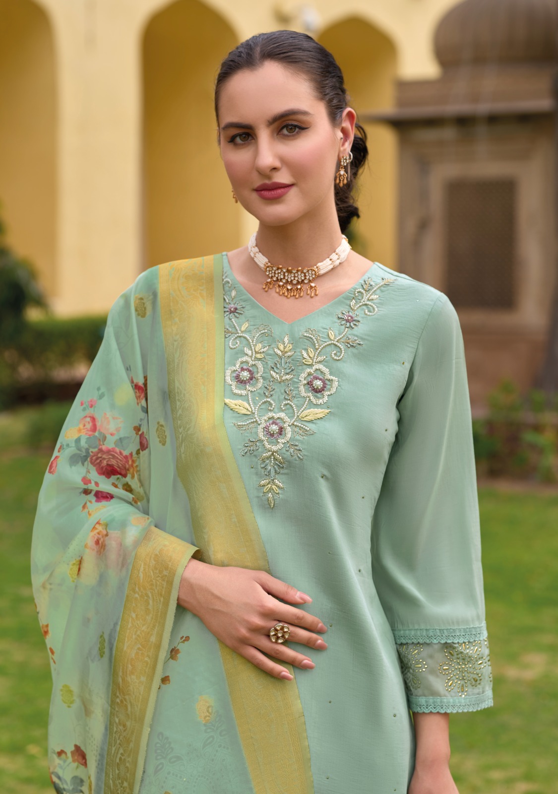 LADY LEELA TULIPS READYMADE VISCOSE SILK KURTI DISTRIBUTOR IN SURAT