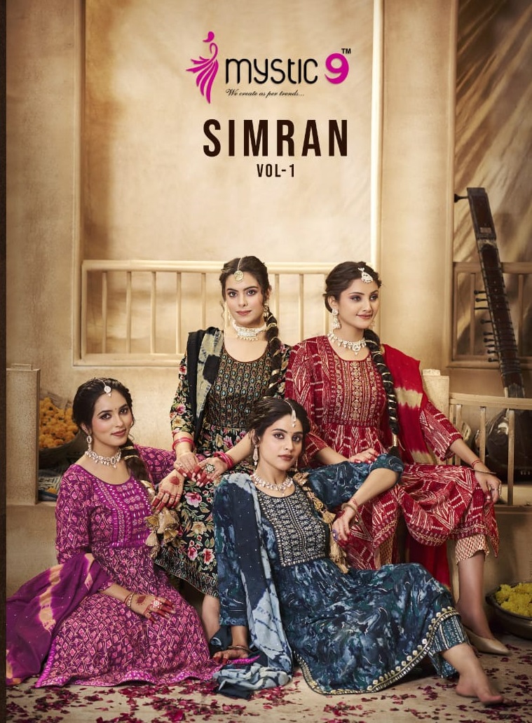 MYSTIC 9 SIMRAN VOL 1 READYMADE RAYON KURTI CATALOGUE WHOLESALER IN SURAT