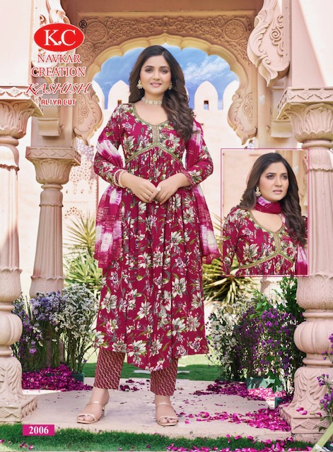 NAVKAR CREATION KASHISH VOL 2 ALIYA CUT KURTIS CATALOGUE