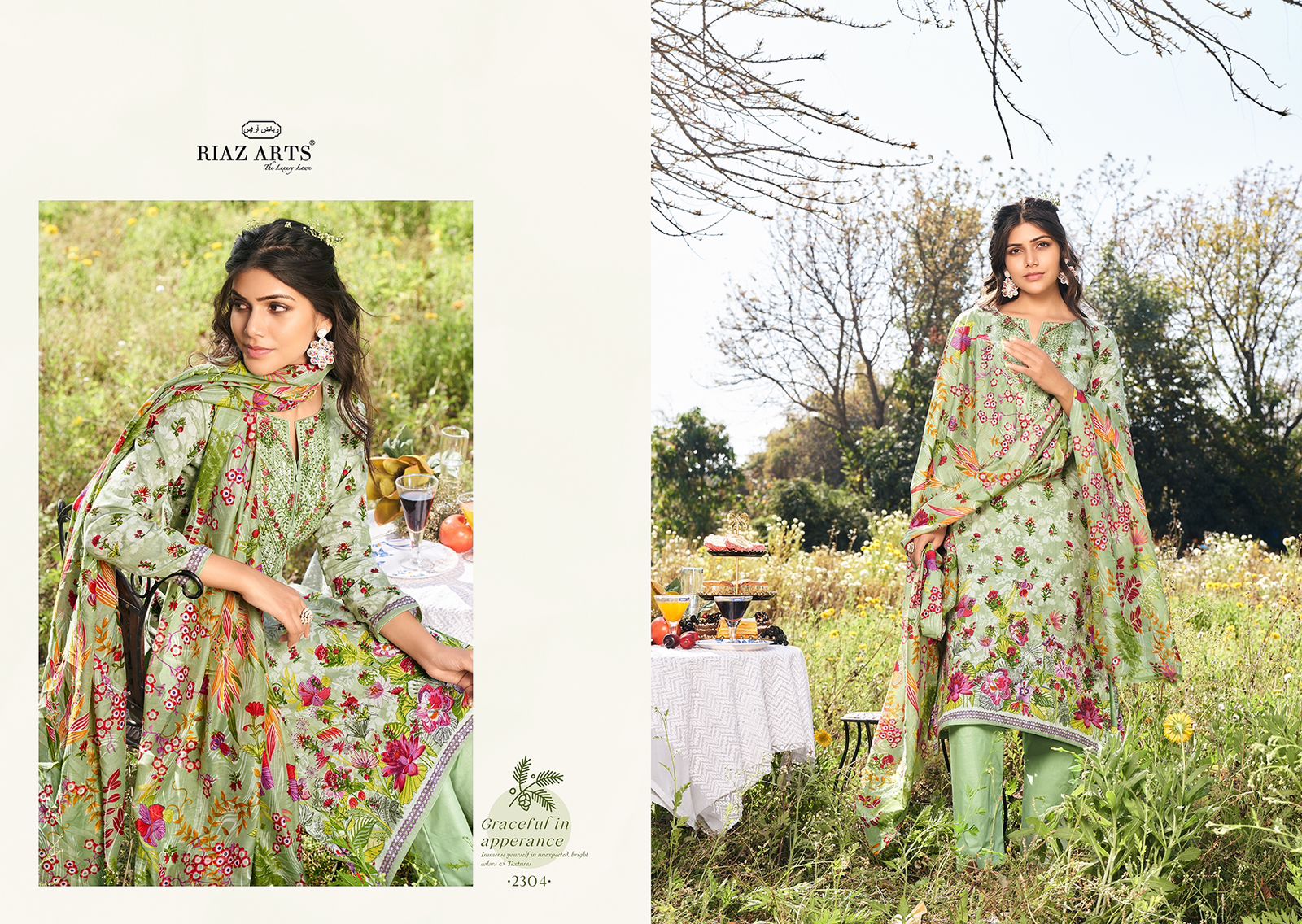 RIAZ ARTS KHWAAB PURE KARACHI LAWN SUITS