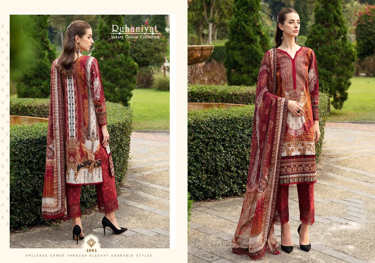 RUHANIYAT VOL 4 LUXURY COTTON COLLECTION SALWAR SUIT WHOLESALER IN SURAT