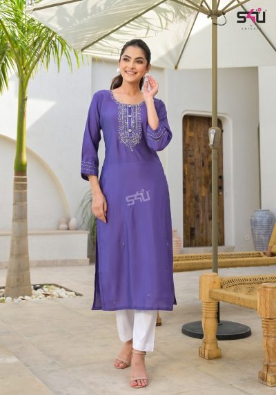 S4U GLAMOUR ROMAN SILK KURTI CATALOGUE DISTRIBUTOR IN SURAT