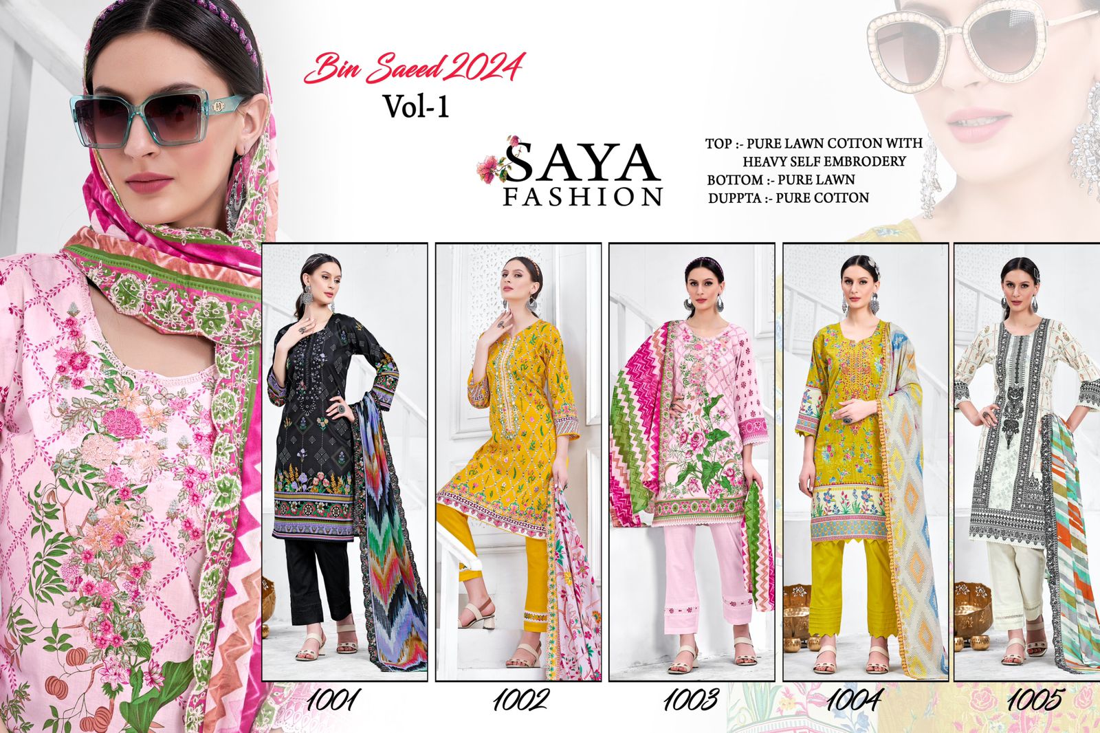 SAYA FASHION BIN SAEED VOL 1 COTTON PRINT SALWAR SUIT SUPPLIER IN SURAT