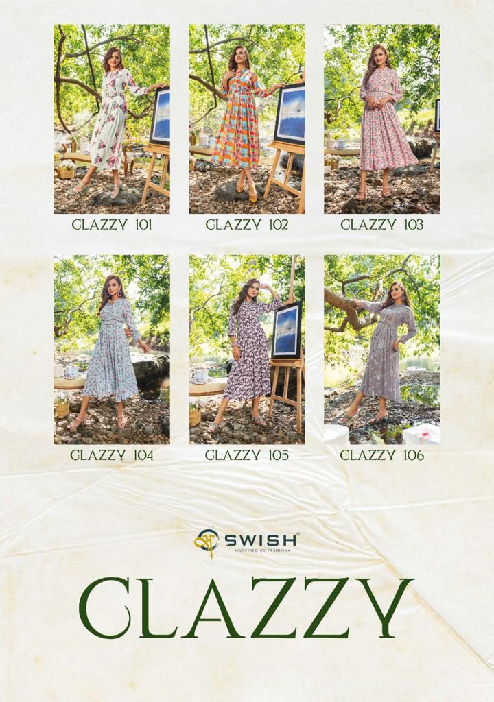 SWISH GLAZZY DIGITAL RAYON PRINTED KURTIS