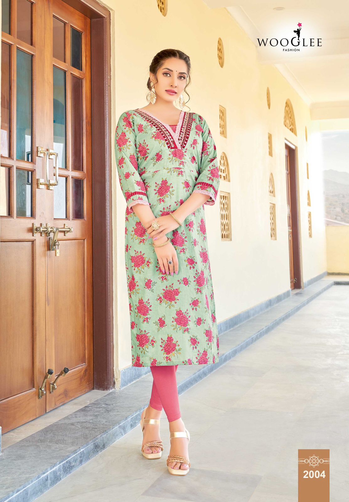 WOOGLEE RUTIKA RAYON EMBROIDERY KURTI DISTRIBUTOR IN SURAT