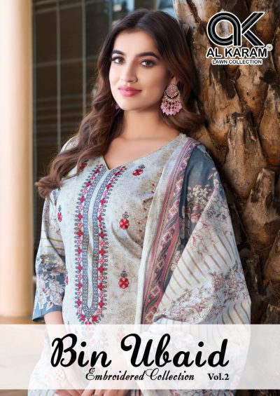 AL KARAM BIN UBAID VOL 2 LAWN COLLECTION SALWAR SUIT WHOLESALER IN SURAT