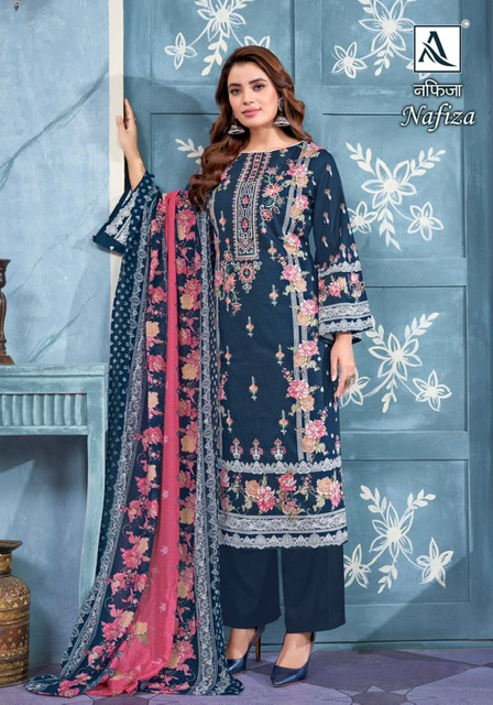 ALOK SUIT NAFIZA COTTON PAKISTANI PRINT SALWAR SUIT WHOLESALER IN SURAT