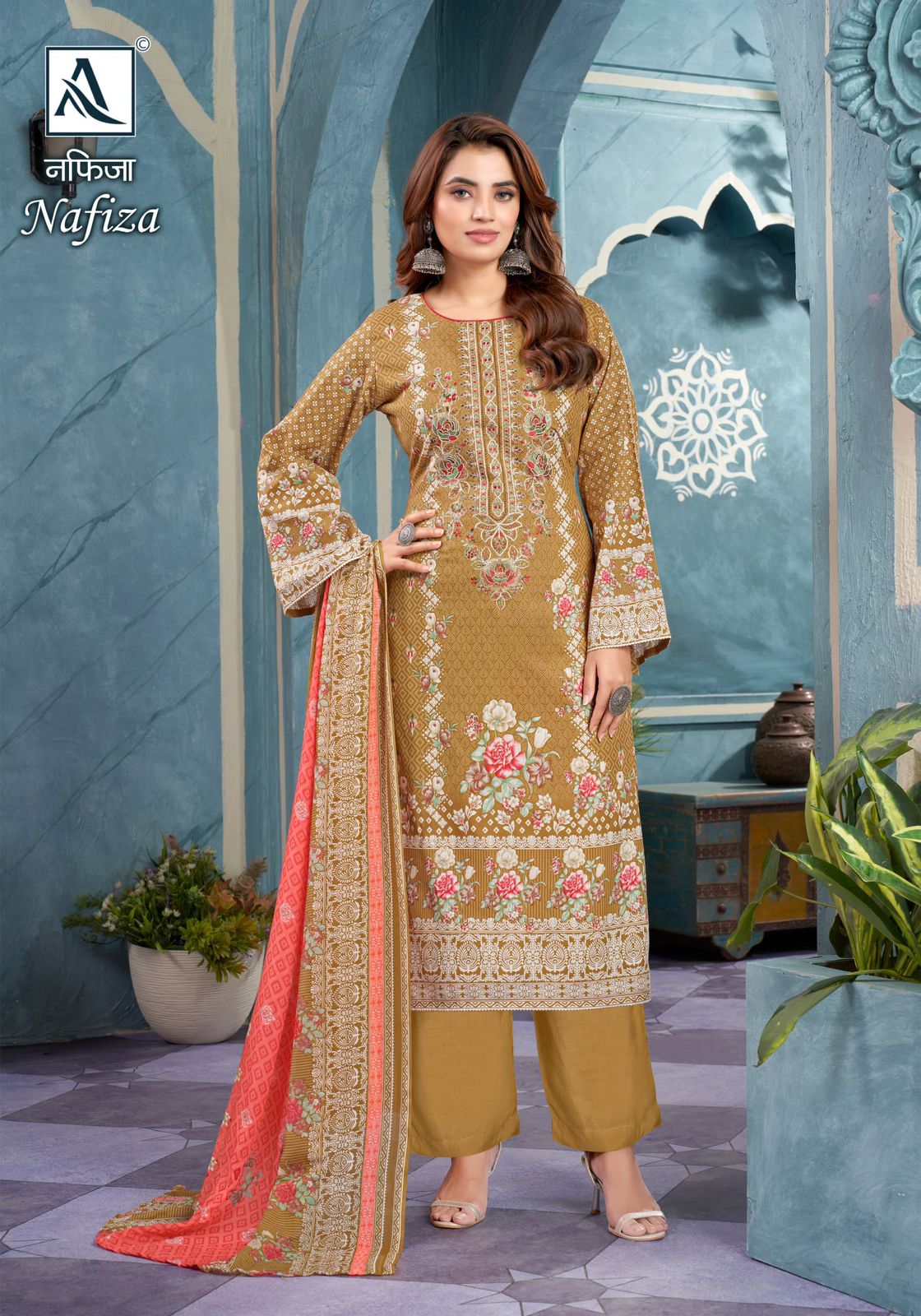 ALOK SUIT NAFIZA COTTON PAKISTANI PRINT SALWAR SUIT WHOLESALER IN SURAT