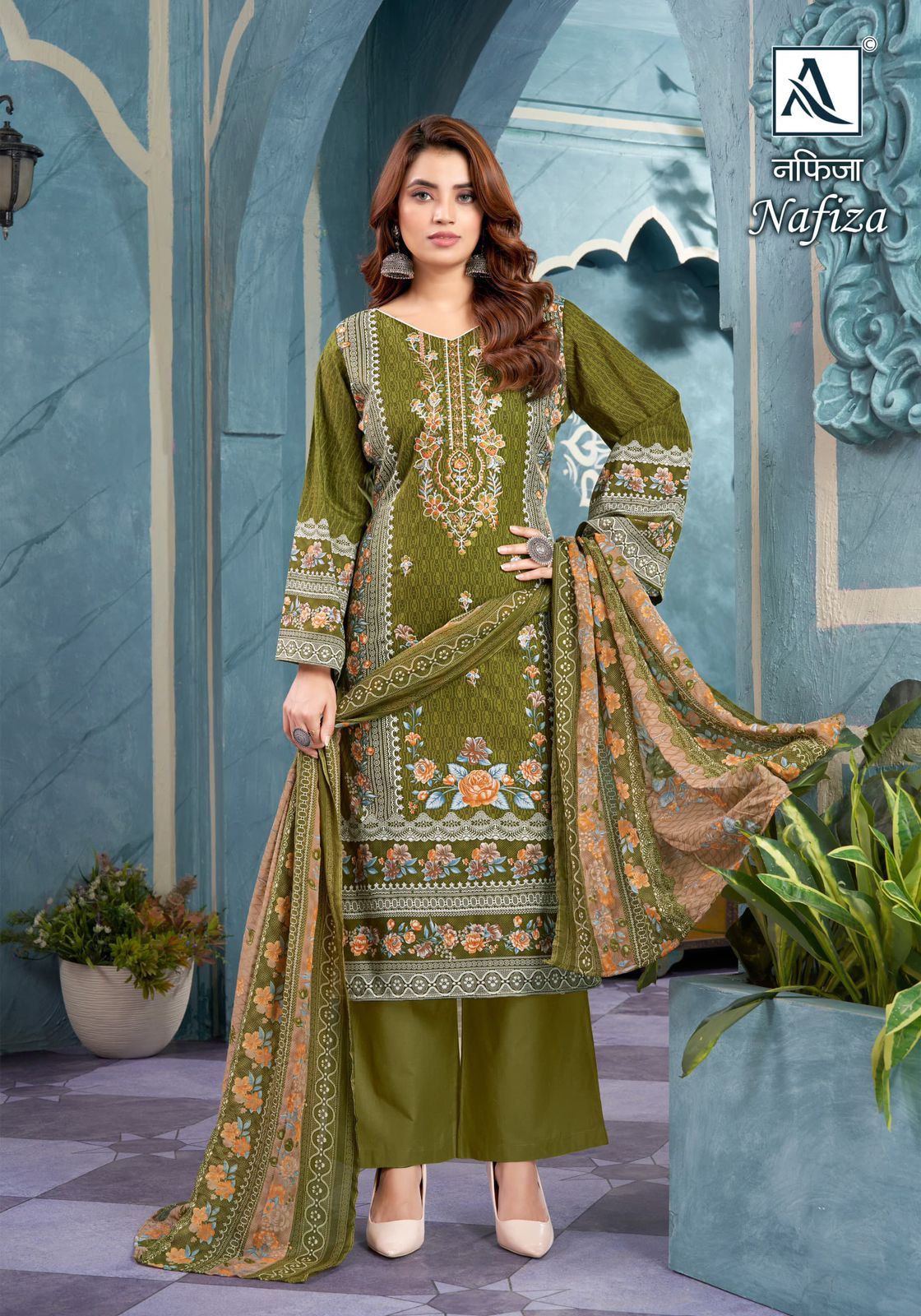 ALOK SUIT NAFIZA COTTON PAKISTANI PRINT SALWAR SUIT WHOLESALER IN SURAT