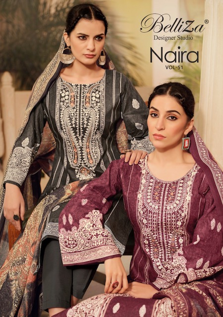 BELLIZA NAIRA VOL 51 COTTON EMBROIDERY SALWAR KAMEEZ WHOLESALER IN SURAT