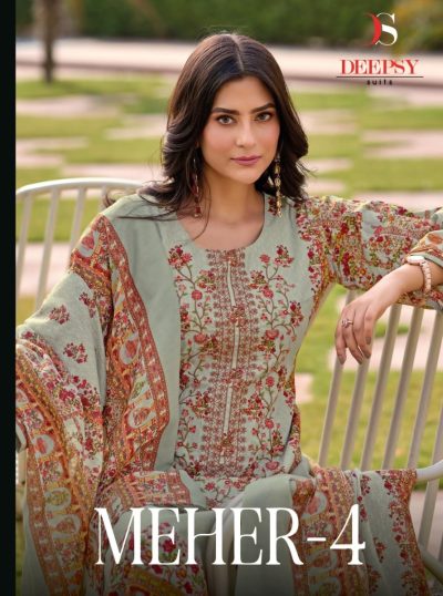 DEEPSY MEHER 4 PAKISTANI SUITS IN BEST PRICE