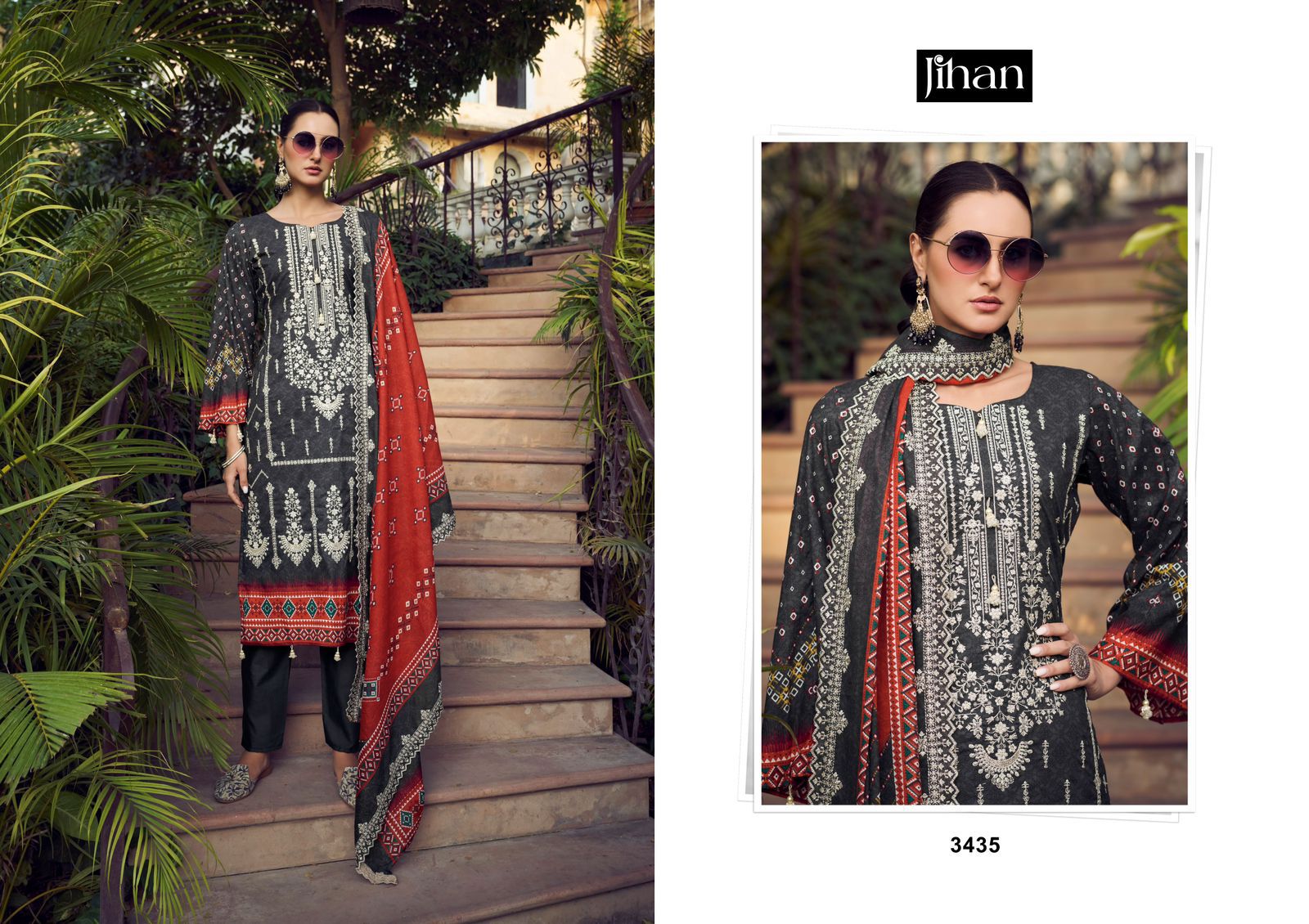 JIHAN BIN SAEED VOL 10 LAWN COLLECTION PAKISTANI SALWAR SUIT SUPPLIER IN SURAT