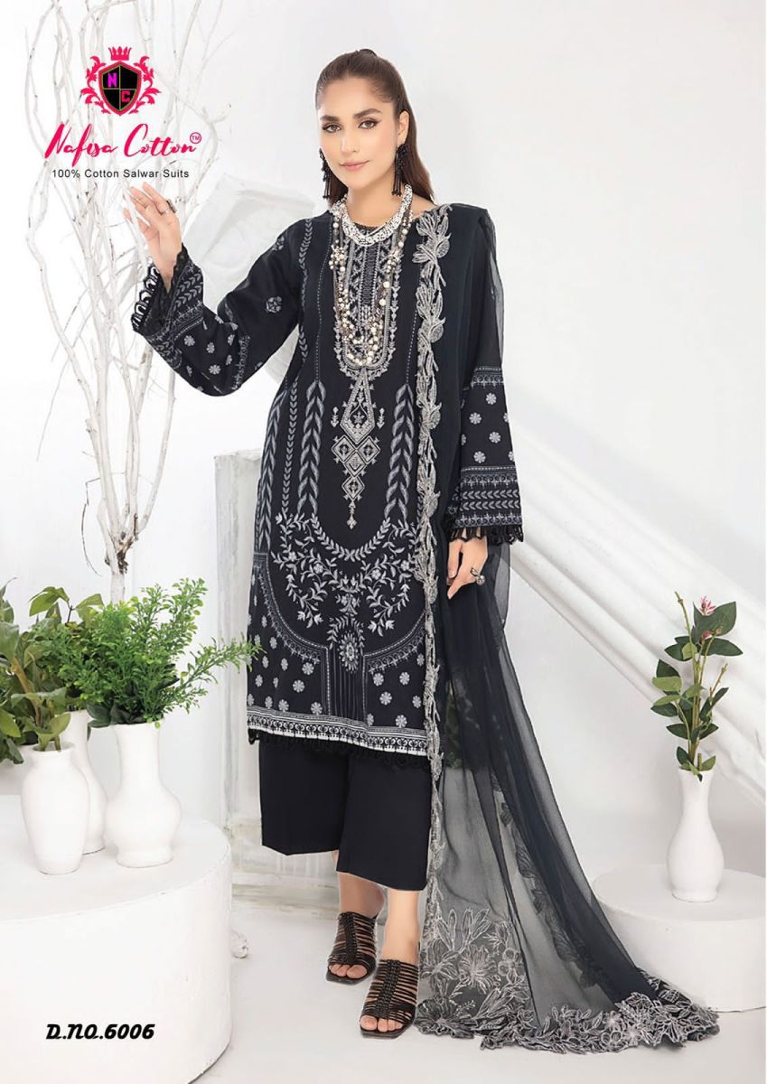 NAFISA COTTON BLACK AND WHITE VOL 6 BEST PRICE