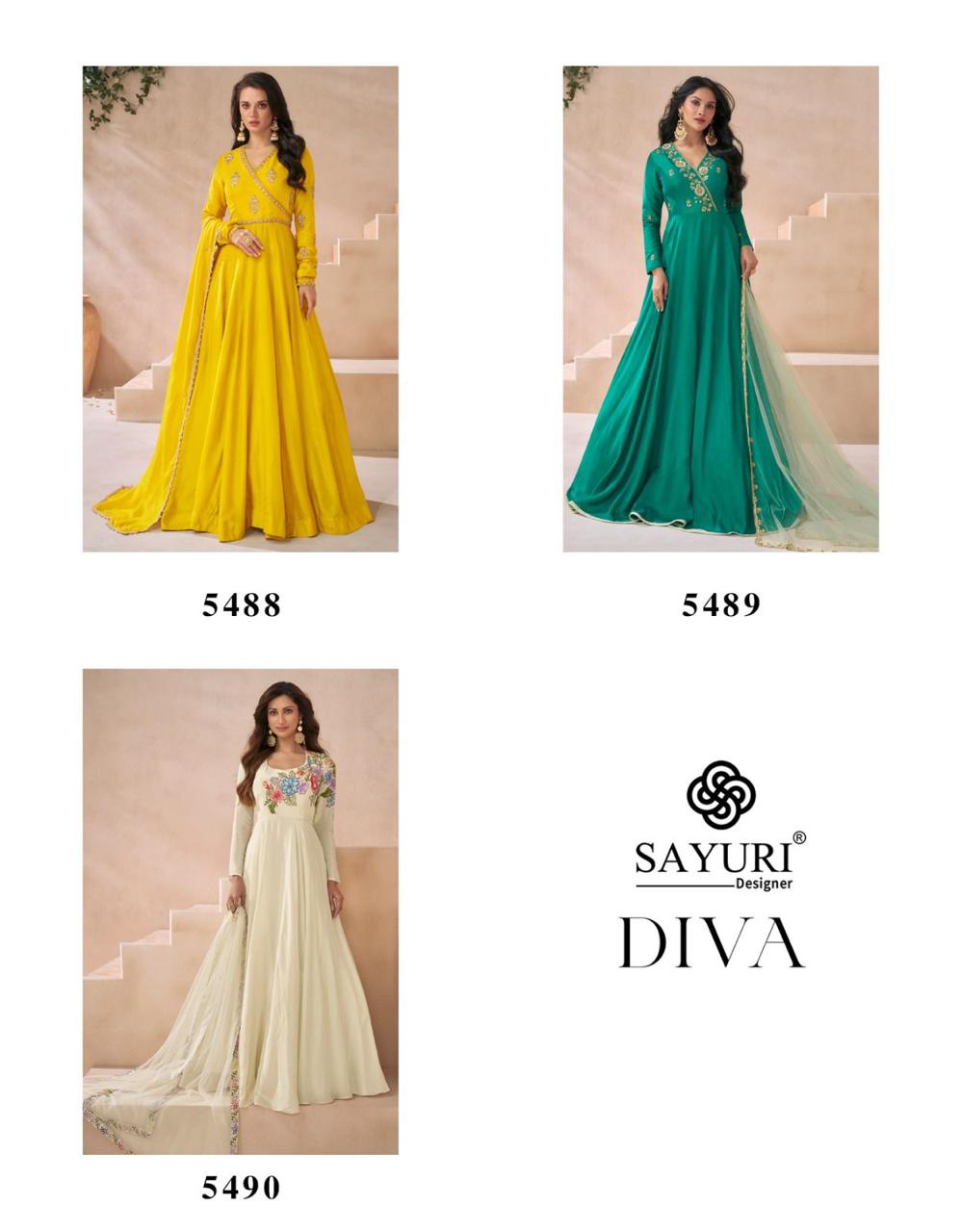 SAYURI DESIGNER DIVA SILK EMBROIDERY SUITS DISTRIBUTOR IN SURAT