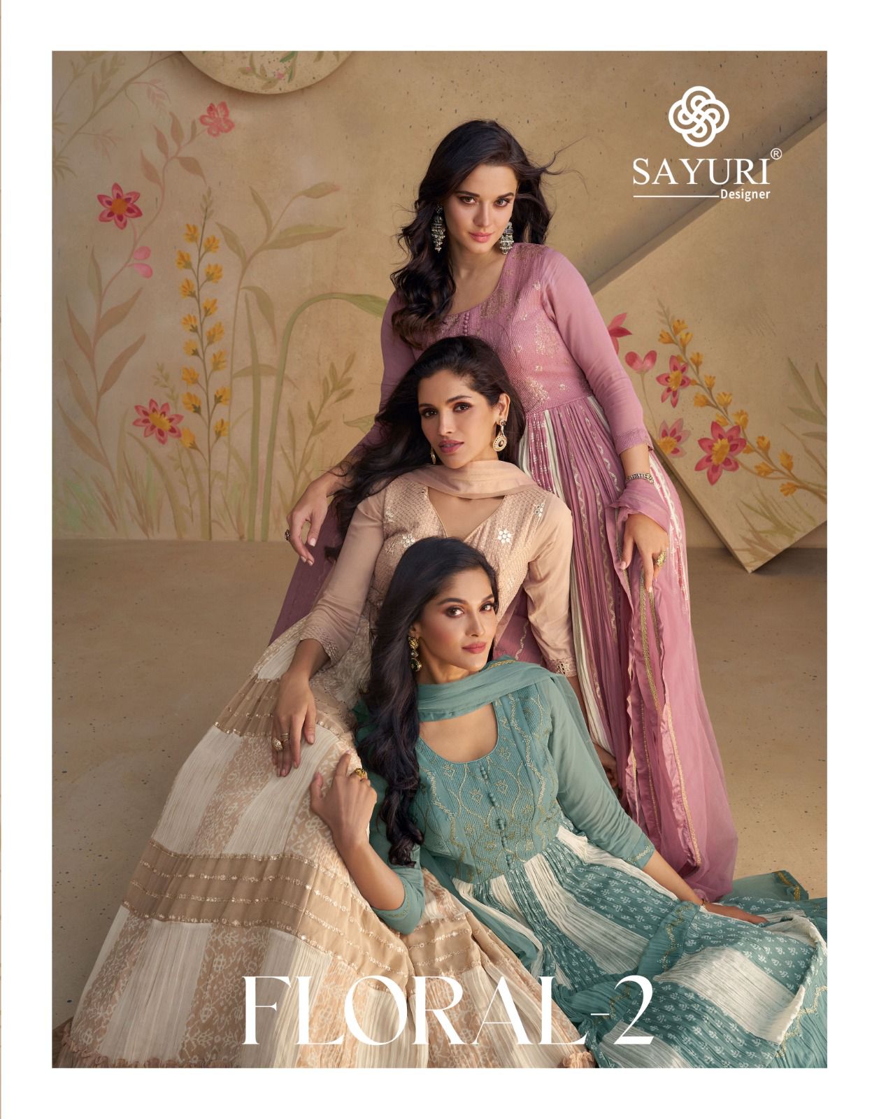 SAYURI DESIGNER FLORAL 2 REAL GEORGETTE SUITS DISTRIBUTOR IN SURAT