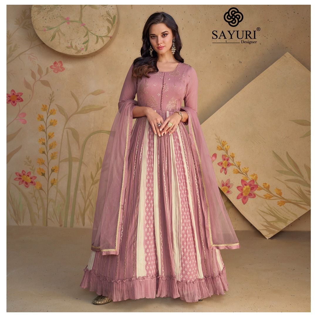 SAYURI DESIGNER FLORAL 2 REAL GEORGETTE SUITS DISTRIBUTOR IN SURAT