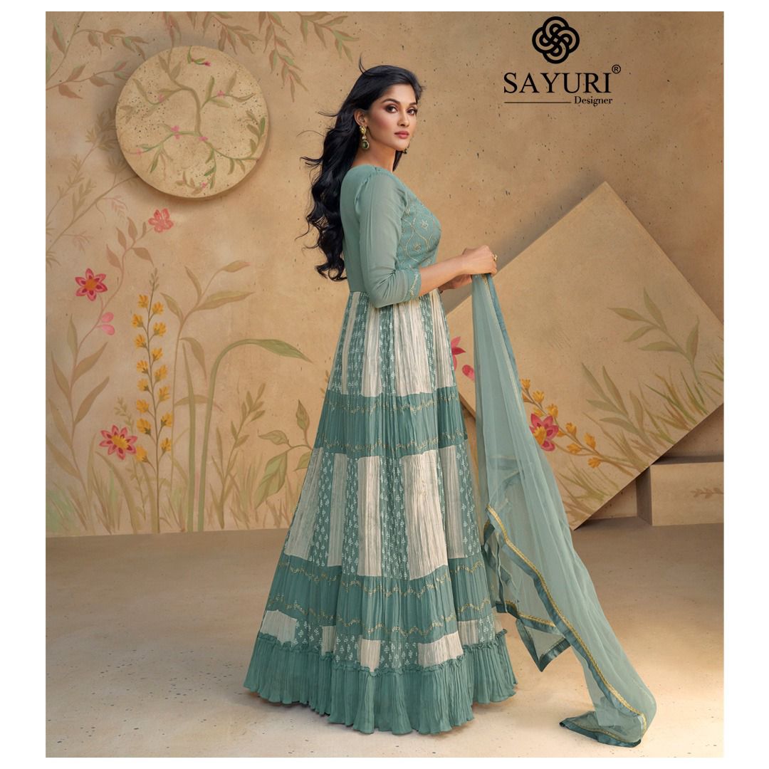 SAYURI DESIGNER FLORAL 2 REAL GEORGETTE SUITS DISTRIBUTOR IN SURAT