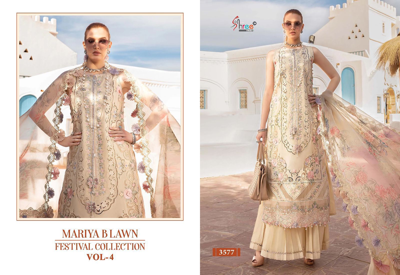 SHREE FABS MARIYA B VOL 4 LAWN FESTIVAL COLLECTION SALWAR SUIT SUPPLIER IN SURAT