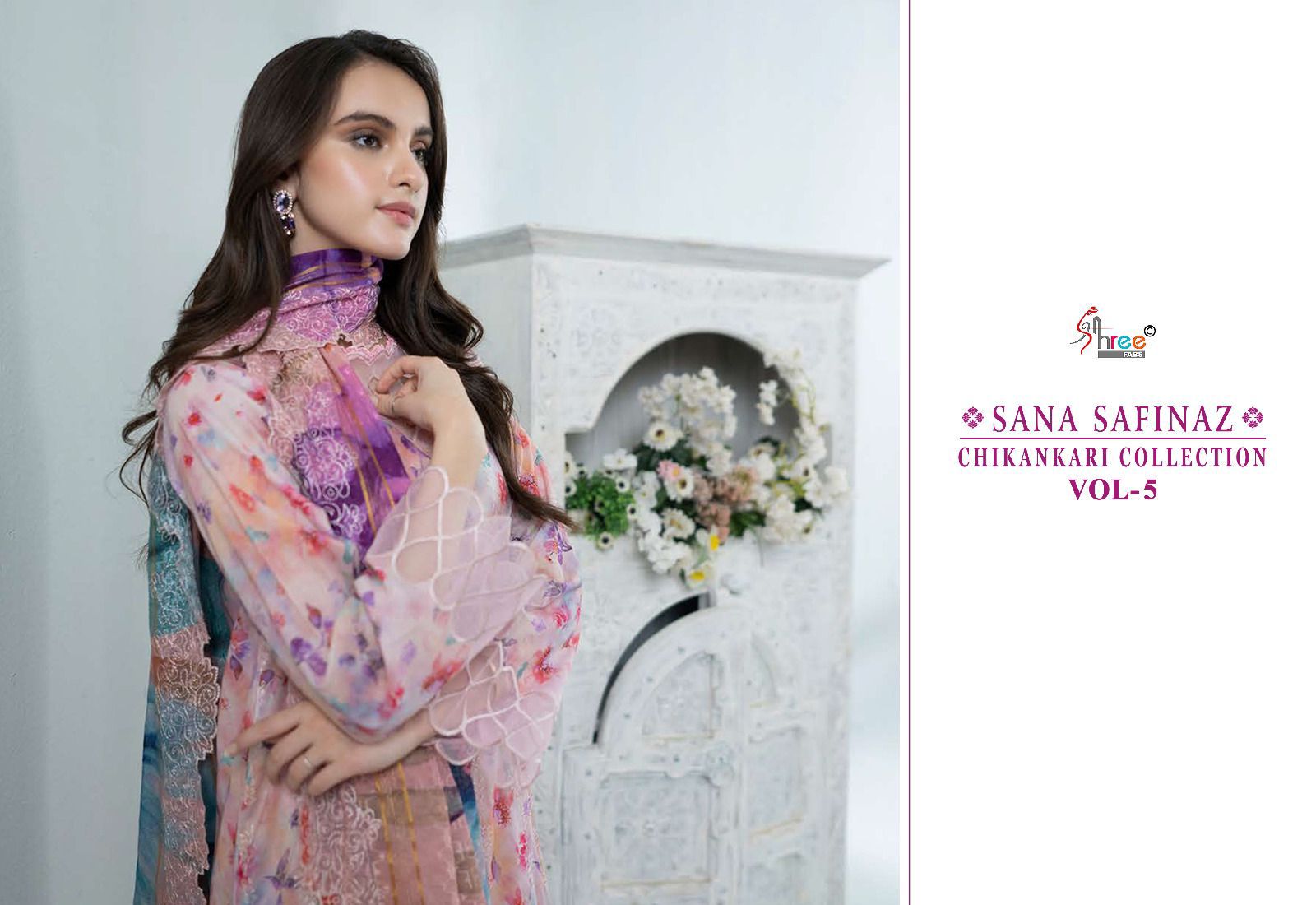 SHREE FABS SANA SAFINAZ CHIKANKARI VOL 5 COTTON PRINT SALWAR SUIT WHOLESALER IN SURAT